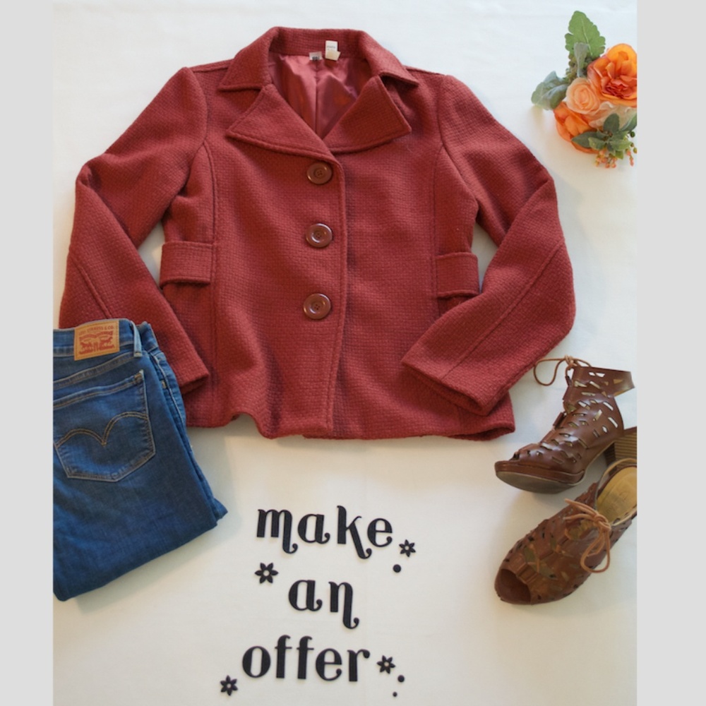🍂Burnt Orange BP Pea Coat🍂